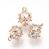 Brass Cubic Zirconia Charms ZIRC-T003-20KC-1