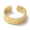 Vacuum Plating 201 Stainless Steel Star Wide Open Cuff Rings for Women RJEW-C092-32G-2