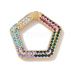 Rack Plating Brass Micro Pave Cubic Zirconia Spring Gate Rings Clasps KK-NH0002-12G-02-1