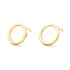 Brass Ring Stud Earrings for Women EJEW-G297-15G-1