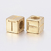 304 Stainless Steel Large Hole Letter European Beads LS-STAS-H428-01G-T-2