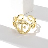 Brass Open Cuff Rings for Women RJEW-K289-01G-F-2