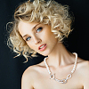 ANATTASOUL 2Pcs 2 Colors ABS Plastic Pearl Beaded Necklaces Set for Women NJEW-AN0001-21-5