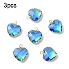 3Pcs K9 Glass Pendants GLAA-YW0004-39F-1