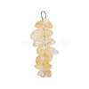 3Pcs Natural Citrine & Green Aventurine & Synthetic Blue Goldstone Chip Beaded Constellation Pendants PALLOY-JF03043-06-3