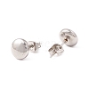 6 Pairs 304 Stainless Steel Flat Round Stud Earrings for Women EJEW-A067-20-5