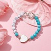 Alloy Enamel Heart Link Bracelet BJEW-JB09999-03-2