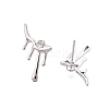 Anti-Tarnish Rhodium Plated 925 Sterling Silver Stud Earring Findings STER-T007-116P-2