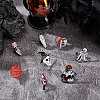 SUNNYCLUE 8Pcs 8 Style Gothic Skull & Heart & Rose & Coffin Enamel Pins JEWB-SC0001-22-4