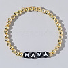 Stylish Brass & Acrylic Word Beaded Stretch Bracelets Trendy for Unique Look QS6453-4-1