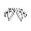 Gunmetal Plated Alloy Letter Pendants PALLOY-P097-03-V-1