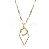 Brass Round with Rhombus Pendant Necklace NJEW-JN04698-2