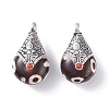 Tibetan Style Teardrop Beads PALLOY-F127-C-01-1