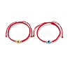 2Pcs 2 Style Resin Evil Eye Braided Bead Bracelets Set BJEW-JB08425-4