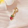 Strawberry Brass Micro Pave Cubic Zirconia Pendant Decorations HJEW-JM02904-01-1