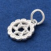 925 Sterling Silver Flower with Star of David Pattern Charms STER-G045-10S-2