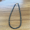 Natural Black Agate Heishi Graduated Beaded Necklaces JO0051-11-1