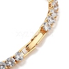 Brass Pave Clear Cubic Zirconia Flat Round Link Bracelets BJEW-YWC0002-04G-3