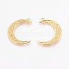 Tibetan Style Alloy Hollow Moon  2-Loop Link Pendants TIBEP-5312-G-LF-1