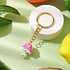 Glass Seed Beads Mushroom Keychain KEYC-MZ00021-05-2