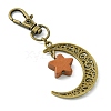 Alloy Moon & Wood Star Pendant Decorations HJEW-JM02180-01-4