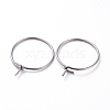 316 Surgical Stainless Steel Hoop Earring Findings STAS-J025-01G-P-P-2