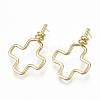 Brass Stud Earrings X-KK-S348-374-1