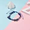 7Pcs 7 Style Natural Mixed Stone Chips & Resin Evil Eye Braided Bead Bracelets Set BJEW-JB08495-4