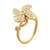 Flower Rotatable Finger Ring for Women RJEW-U035-01G-07-4