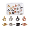 Yilisi 16Pcs 4 Colors Brass Micro Pave Clear Cubic Zirconia Charms FIND-YS0001-03-10