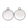 304 Stainless Steel Pendant Cabochon Settings X-STAS-F191-14S-G-3