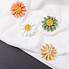 4Pcs 4 Colors Zinc Alloy Brooches JEWB-SZ0001-07-3