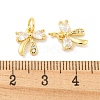 Rack Plating Brass Micro Pave Clear Cubic Zirconia Pendants KK-B093-01B-G-3