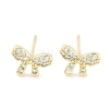 Brass Cubic Zirconia Stud Earrings for Women EJEW-S217-B05-1