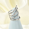 304 Stainless Steel Multi-layer Cuff Rings for Women RJEW-G338-16P-2