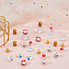 24Pcs 6 Styles Porcelain Pendants PALLOY-FH00169-4