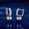 Anti-Tarnish Rhodium Plated 925 Sterling Silver Ring Hoop Earrings AV4291-2-2