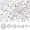 84Pcs 7 Styles Flat Round Natural Sea Shell Pendants SSHEL-HY0001-12-1