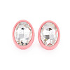 Crystal Rhinestone Oval Stud Earrings with 925 Sterling Silver Pins for Women MACR-S275-037B-2