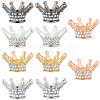 10Pcs 5 Colors Alloy Rhinestone Crown Beads FIND-PA0001-33-7