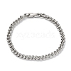 304 Stainless Steel Cuban Link Chain Bracelets for Men BJEW-Z081-01P-01-4