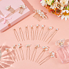 6Pcs Iron Resin Hair Cormbs & 12Pcs Iron Resin Hair Forks for Women PHAR-OC0001-05-4