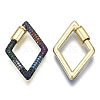 Brass Micro Pave Cubic Zirconia Screw Carabiner Lock Charms ZIRC-N039-005B-NF-2