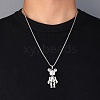 Zinc Alloy with Rhinestone Bear Pendant Necklaces NJEW-M211-13B-P-3