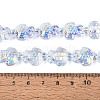 Electroplate Transparent Glass Beads Strands EGLA-N055-04A-5