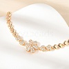 Brass Micro Pave Cubic Zirconia Link Chain Bracelets KK-R217-48G-3