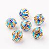 Brass Enamel Beads KK-P091-03-1