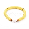 Handmade Polymer Clay Heishi Bead Stretch Bracelets BJEW-JB05095-01-1