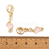 Rack Plating Alloy Pink Enamel European Dangle Charms FIND-C055-14G-3