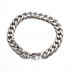 Trendy 304 Stainless Steel Curb Chain Bracelets BJEW-L509-06-1